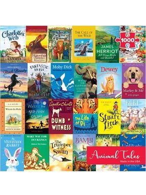 Re-Marks Animal Tales Jigsaw Puzzle — Colorful Book Cover Collage